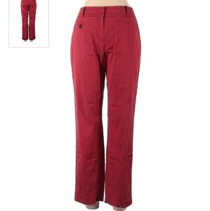 Talbots Red Chino Pants Stretch Women's Size 6 Slit Pockets Career Office EUC